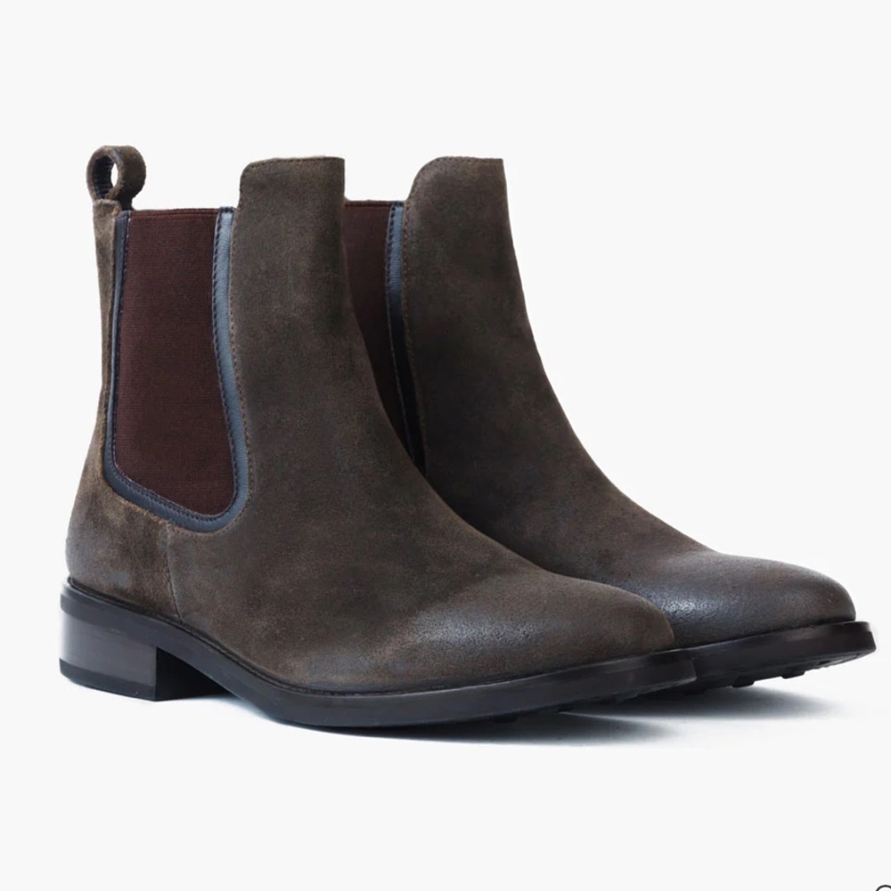 THURSDAY Booties Duchess Dark Olive Suede Sz 8